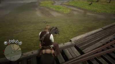 John Marston can actually swim. He lied to us...