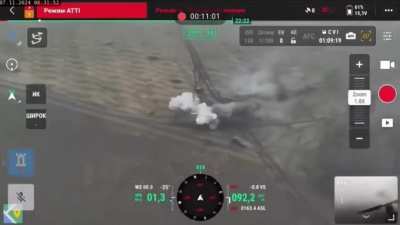 Five Russian BTR-82А were destroyed by driving into mines during an attack east of Kremyanoe, Kursk Oblast. 7 November 2024