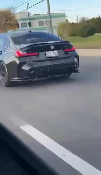 Idiot in a tuned BMW, right down my moms street