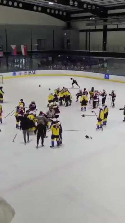 [Hockey Worldwide] A brawl broke out from the handshake line following a 3-0 Thailand win over Hong Kong at the Bangkok U18 Invitational