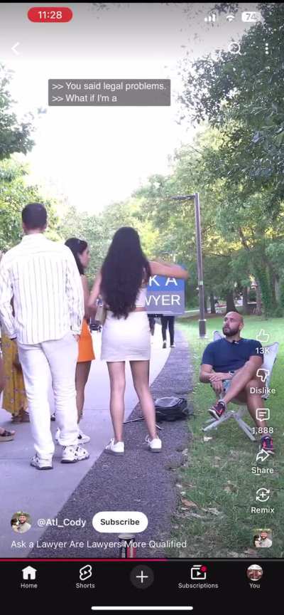 Woman argues with a lawyer about his sign and gets shutdown.