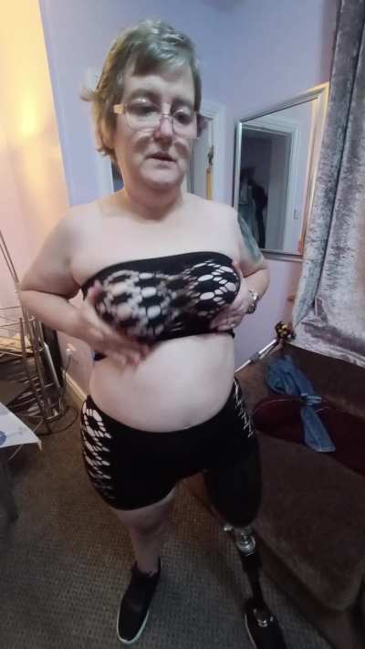 f47 amputee wondering how else her boobs could swing like this 