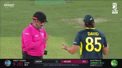 When Australians forgot to appeal for Alzari Joseph's run out.