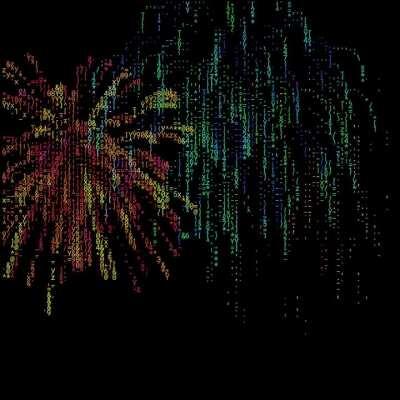 ASCII art fireworks