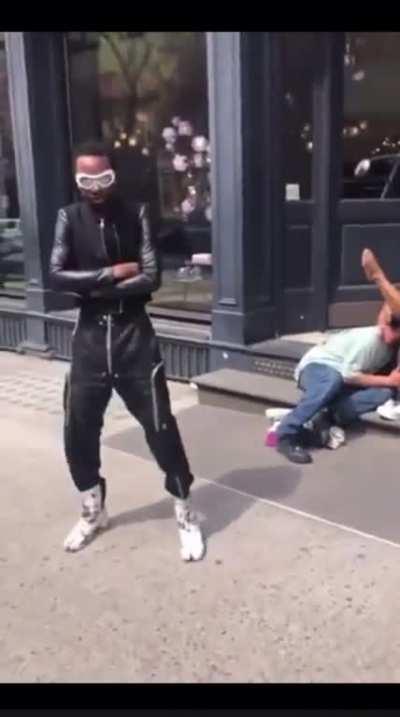 Is this up there for Craziest outfit pic or bro just lame?