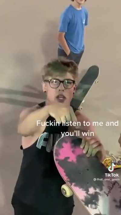 Some seriously harsh motivation at the skatepark