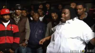 Mouth made battle rap gun noises