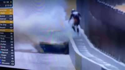 Crazy Escape from Fire in NASCAR Truck