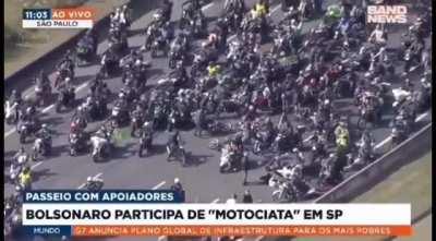 During a rally for Bolsonaro, no less