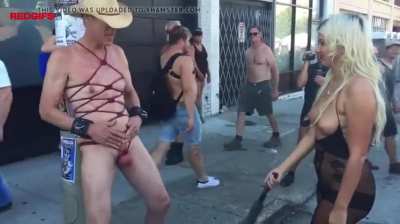 Public ballbusting