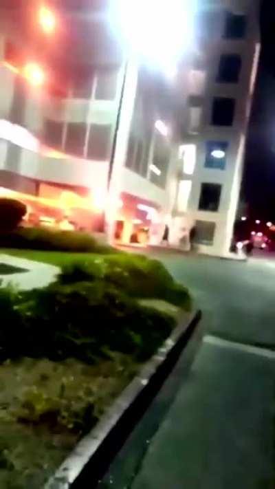 Protestors Mock Police at Hospital Where Two Shot Cops are Being Treated.