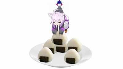 Okayu stealing onigiri