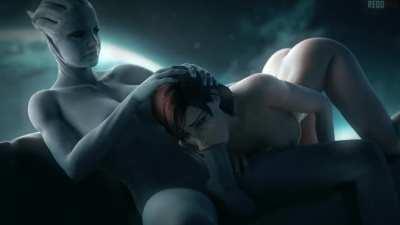 Femshep & Futa Liara (Reddmug) [Mass Effect]