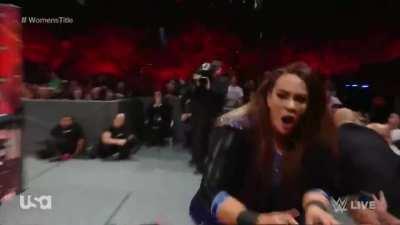 Nia Jax sending Sasha Banks to the Shadow Realm