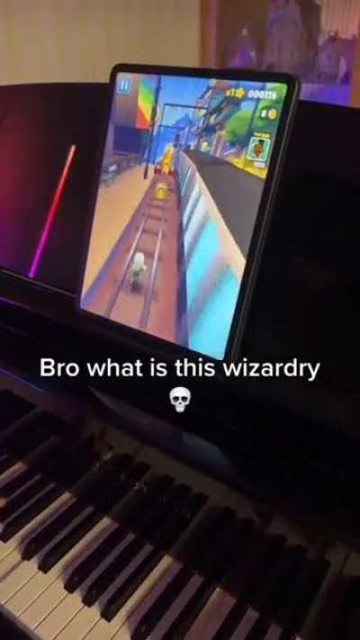 Playing piano and subway while blindfolded