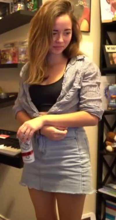 Poking through her top