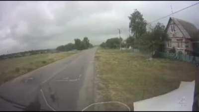 My HEAT round making contact with a BMP's front plate 