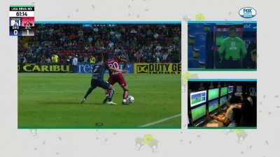 Omar Mendoza (Queretaro) Red Card for putting his finger up his opponent's arsehole