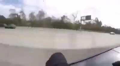 Two idiots use the emergency lane