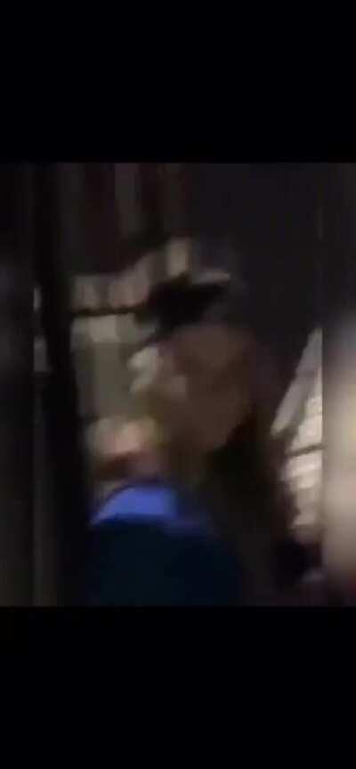 Fighting a gate near a staircase