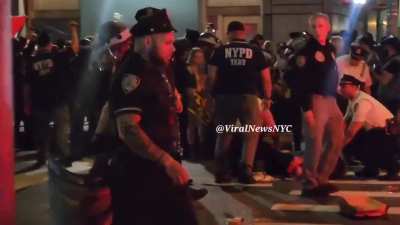 Clashes have broken out at anti-ICE protests in New York City.