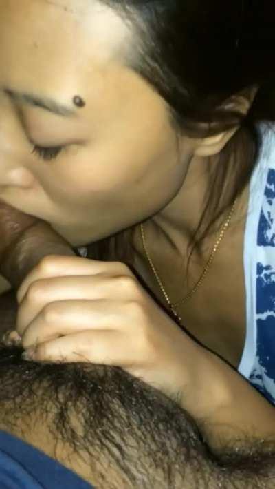 Sexy Chinese amateur on her knees to worship cock