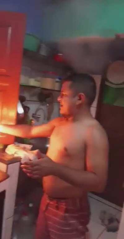 If you pour water onto hot oil