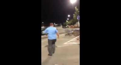 Parking lot fight (pedo in blue shirt) Source: Protect The Innocent on YouTube