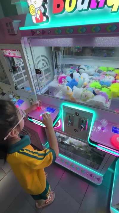 She tried the claw machine.