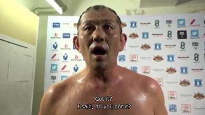 Minoru Suzuki cuts a very passionate promo about his age
