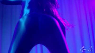 Hiro Gato Blue Nylon Spandex Catsuit Pole Dance x