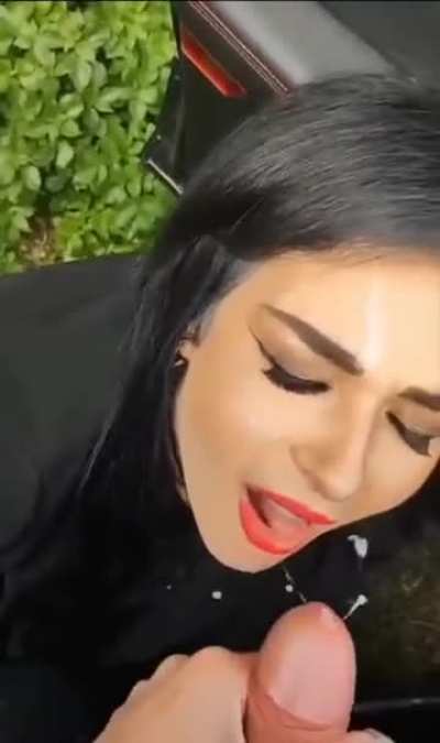 Public Slut Gets Facial