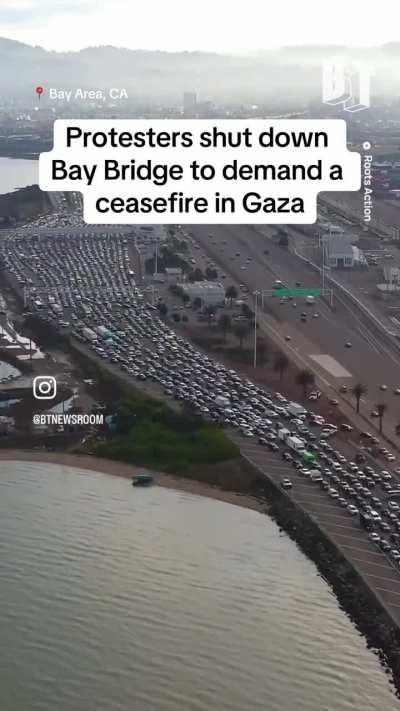 Protesters paralyzed Bay Bridge in California to demand an end to Israel’s genocidal war on Gaza