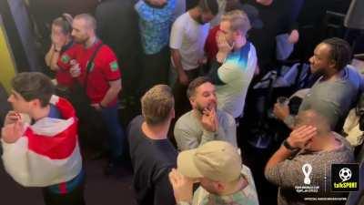 The reaction from England fans to Harry Kane's penalty miss