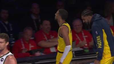 [Highlight] Tyrese Haliburton mic'd up moment after making the clutch 3 - 