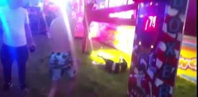 The punching bag game at the carnival