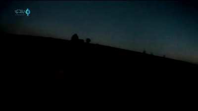 Opposition camera captures a nighttime exchange of fire during an assault on Syrian Army positions near Khan Tuman - 2/7/2016