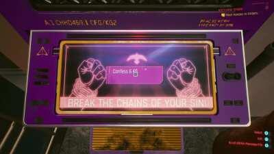 It's not glitch related, but I found a kiosk that forgives your sins for six bucks.