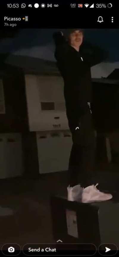 Doing a backflip off a generator while high