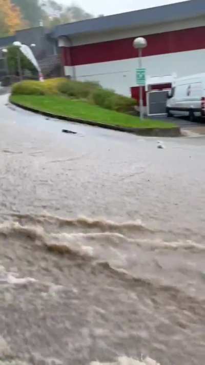4 October 2025 - Holmestrand, Norway - Severe floods from heavy rain