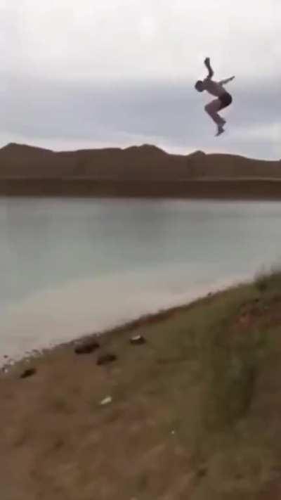 To land in the water...