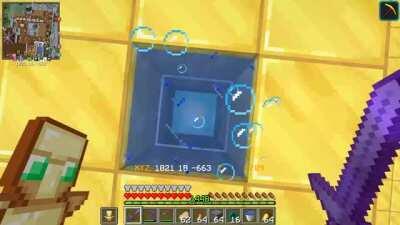 a piglin's paradise under my castle (room consisting of 15,000 gold blocks equal to 135,000 gold ingots!)