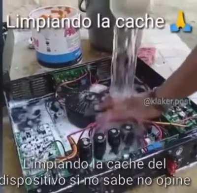 Bana limpiando el cache de la pc