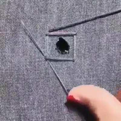 Way the hole is darned..