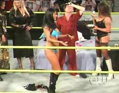 Rosa Mendes & Maryse stripping at OVW