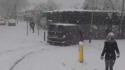 Chaos in the snow in the UK