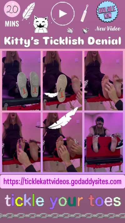 New Video Alert! “Kitty’s Ticklish Denial!” 20 mins.  Watch the preview on my website:  