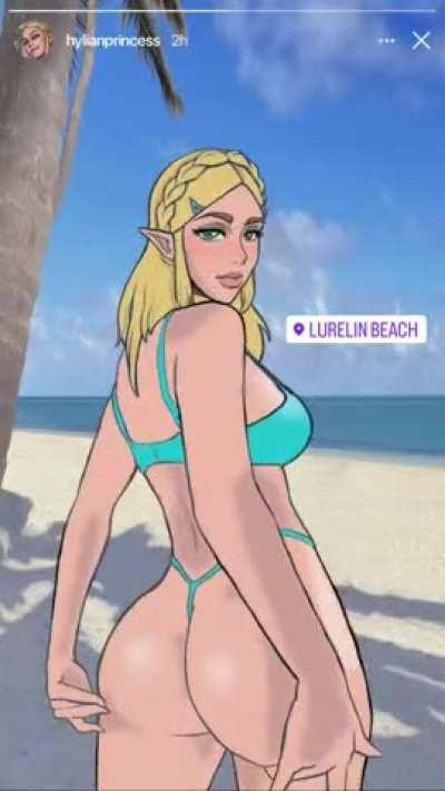 Princess Zelda booty shake on her instagram story (BadHyrule)