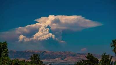 Lake Fire Time Lapse, Day 3 - Pyrocumulus Clouds - Aug 14, 2020
