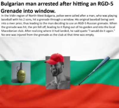 Български мъж арестуван след като е ударил граната РГД-5 в прозорец